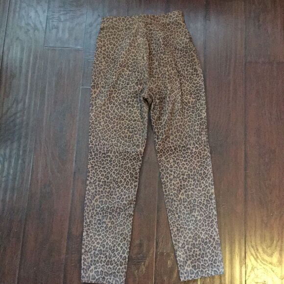 LPA Leopard High Waisted Leather Suede Straight Leg Pants Revolve - Picture 3 of 3